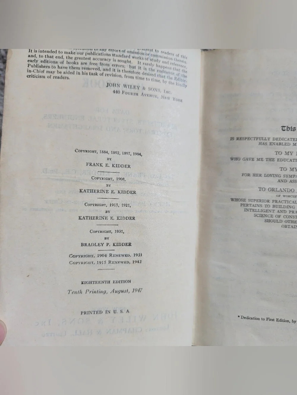 Architects' and Builders' Handbook by Harry Parker and Frank E. Kidder...